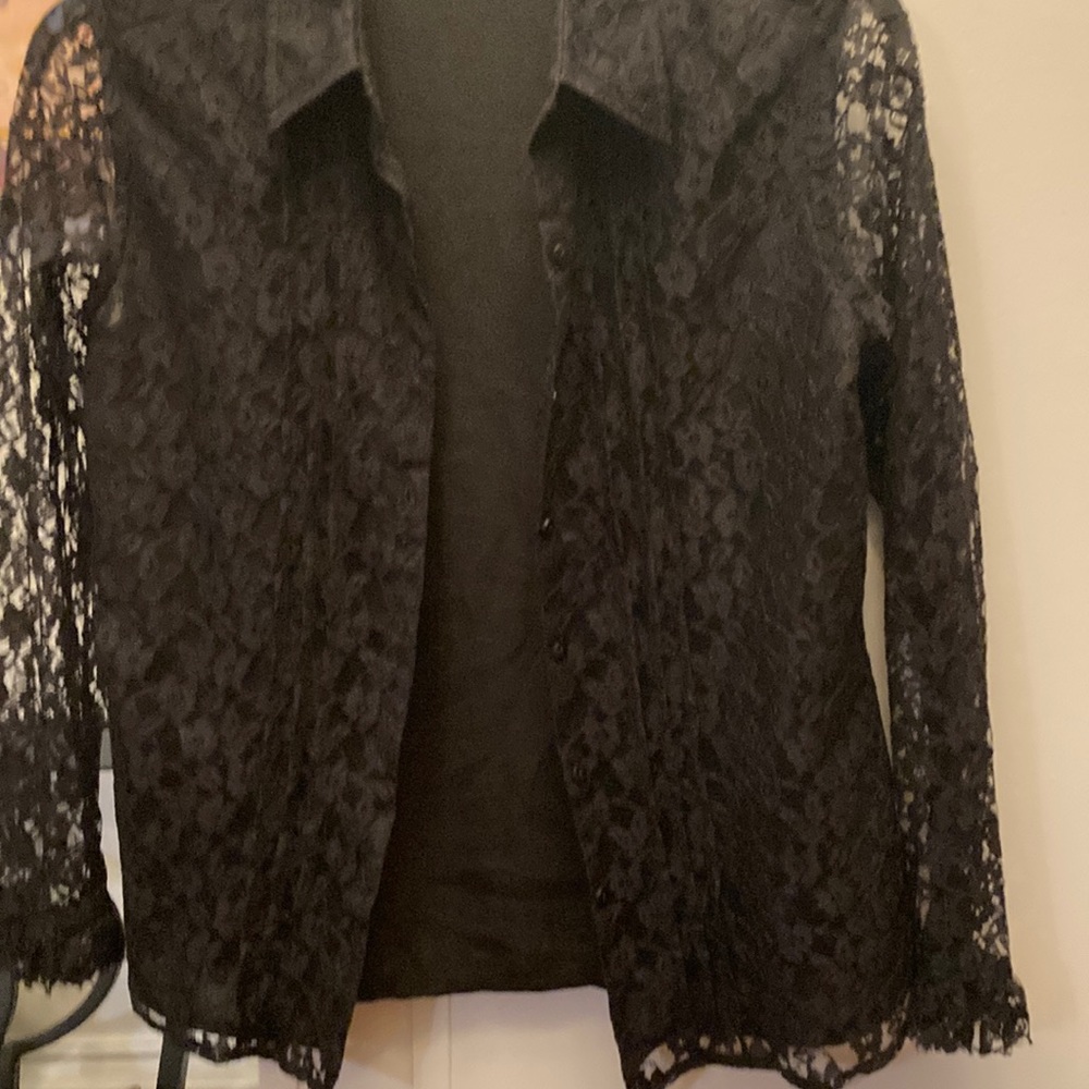 Vintage lace, black blouse
